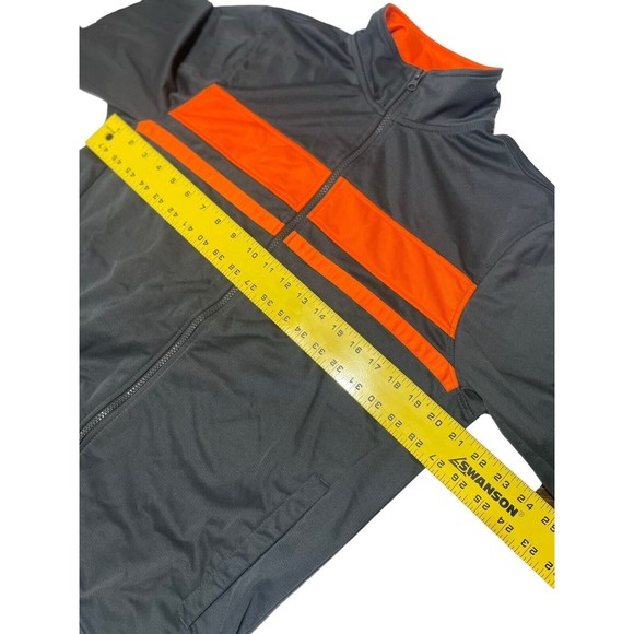 Starter Track Jacket Men's Size Medium Full Zip Gray Orange Stripe EUC - Picture 10 of 14